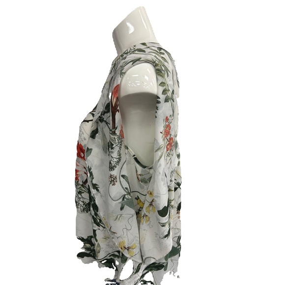 JOSEPH A FLORAL TOP RUFFLED SHOULDER IN SIZE SMALL - Picture 9 of 10